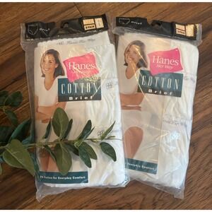 NEW LOT OF 2 1999 Hanes Her Way Brief Cotton Brief Underwear Womens Sz 6 Vintage